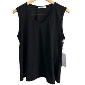 Pharaoh Collection Muscle Shell in Supima Slub Black Size 2/M New